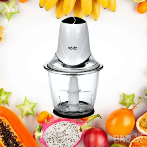 Чопър , 300W/1.5л., 2степени, стъклена купа, бял, снимка 5 - Чопъри и пасатори - 54842076