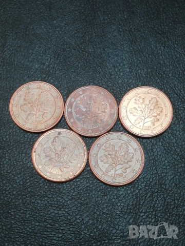 лот 5 евро-цента Германия-2002 г.с букви A;D;F;G;J