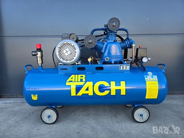 2026 Компресор за въздух 150L 4 НР / 3 кв 12 бара усилен дебит - 480 л/м