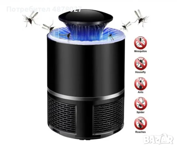 LED лампа против комари с USB захранване / Цвят: Черен / 5V, снимка 6 - Други стоки за дома - 55536436