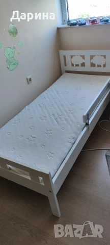 Детско легло с парапет + матрак 
