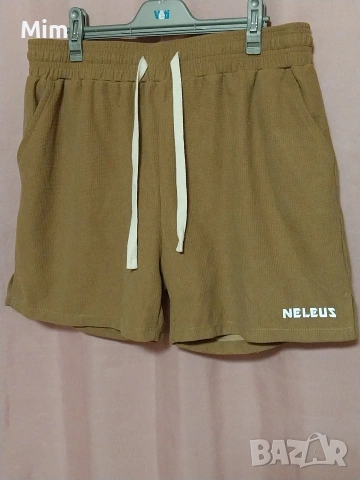 NELEUS SPORT WEAR XL Къси спортни шорти в сиво и кафяво , снимка 9 - Къси панталони и бермуди - 55215462