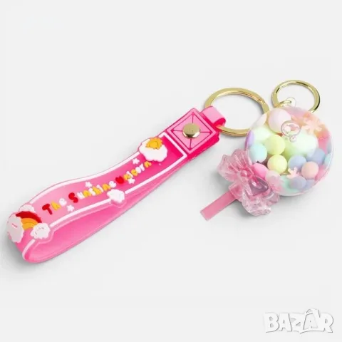 Ключодържател charm с близалка акрил 6 см с дръжка_1265952