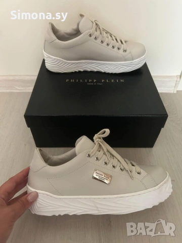 Бежови Кецове Philip Plein, снимка 2 - Маратонки - 54039010