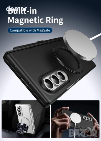 Магнитен калъф Mag-Safe за Samsung Z Fold4 със стилус, протектор за екран - син, снимка 4 - Калъфи, кейсове - 54689805