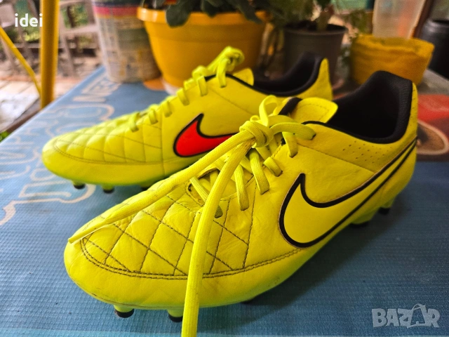 Nike Tiempo Rio II FG Volt/Hyper Punch/Black бутонки футболни обувки, снимка 2 - Маратонки - 54943079