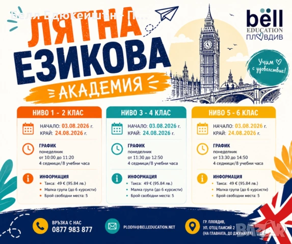 ЛЯТНА ЕЗИКОВА АКАДЕМИЯ ПО АНГЛИЙСКИ ЕЗИК ЗА ДЕЦА