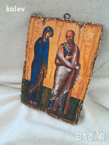 РЕПРОДУКЦИЯ на Св. Богородица Катафиги и св. Йоан Богослов (Убежище) , снимка 4 - Икони - 46241232