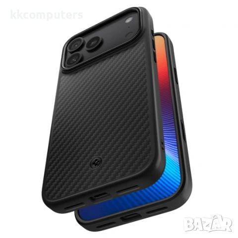 Оригинален кейс Spigen Enzo Aramid T, За iPhone 17 Pro Max (6.9), Черен и Протектор, снимка 8 - Калъфи, кейсове - 54158569
