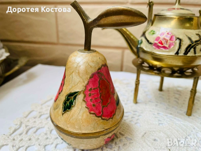 Красив месингов комплект от Англия с макове , снимка 11 - Антикварни и старинни предмети - 54437008