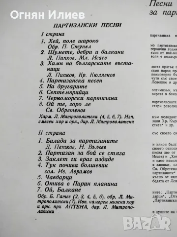 Партизански песни грамофонна плоча ВХА 1123, снимка 3 - Грамофонни плочи - 55417028
