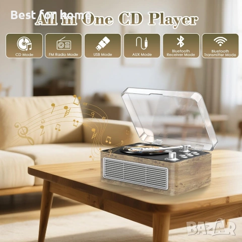 Преносим Bluetooth CD плейър Gueray с високоговорители 3600mAh акумулаторен винтидж CD плейър , снимка 2 - Други - 55048518