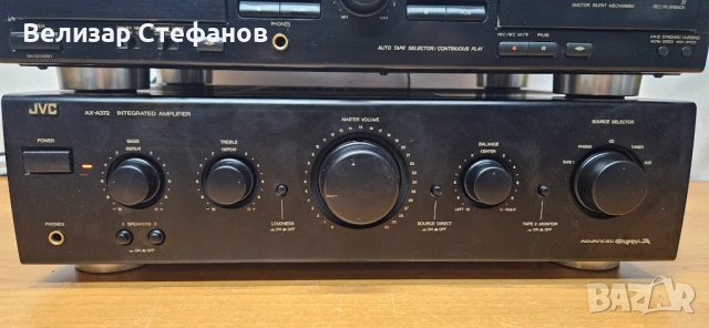  Касетен дек + Стерео усилвател🔥 JVC Hi-Fi комплект – AX-A372 + TD-W218 (Отлично състояние)  , снимка 4 - Аудиосистеми - 54512450