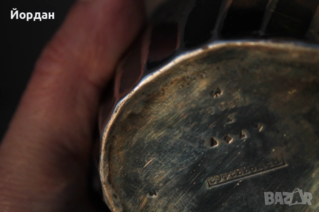 Сребърна английска кана, снимка 12 - Антикварни и старинни предмети - 53999439