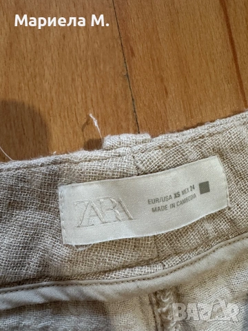 Zara ленен панталон, XS, отличен, снимка 2 - Панталони - 54575704