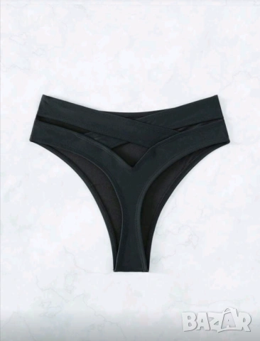 Нов дамски черен бански долнище висока талия М размер, снимка 4 - Бански костюми - 54089596