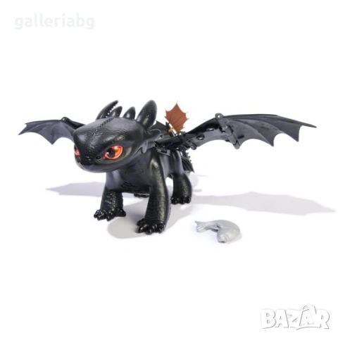 Интерактивен дракон Беззъб Toothless с 60+ звука и реакции – How to Train Your Dragon, снимка 6 - Електрически играчки - 54944836