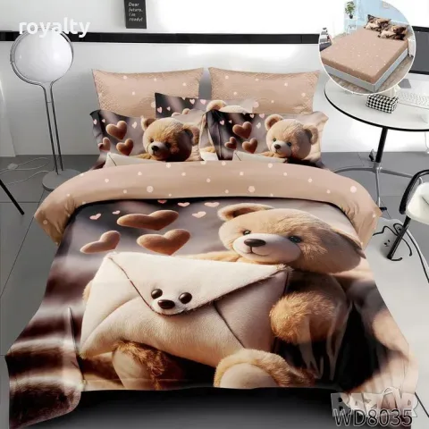 ФЛОРАЛЕН КОМПЛЕКТ С ЛАСТИК, 100% ПАМУК 1 бр. х плик за завивка 200 x 230 cm 1 бр. х долен чаршаф с л, снимка 2 - Спално бельо - 55347918
