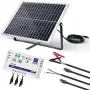 панел комплект монокристален соларен панел 25W 12V с контролер и монтаж, снимка 1
