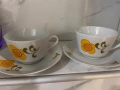 Сет от 2 чаши с чинийки от 70-те години ГДР, снимка 1