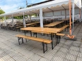 Сгъваем комплект градинска маса с 2 пейки - От чамово дърво, снимка 1