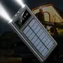 Външна батерия със соларен панел Power bank UKC 8412 10 000 Mah кабел за зареждане 4в1 Син, снимка 13