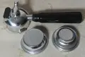 НОВО * Професионален Ръкохватка / Портафилтър 58mm с 3 уши * Солиден хромиран месинг 545г (Breville , снимка 1