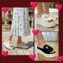 Дамски чехли на висока платформа с камъни, снимка 1