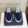 CD Slide Navy/White Стилни Мъжки Обувки Dior Slip-On Sneaker От Тъмносин Велур Код ch102, снимка 1