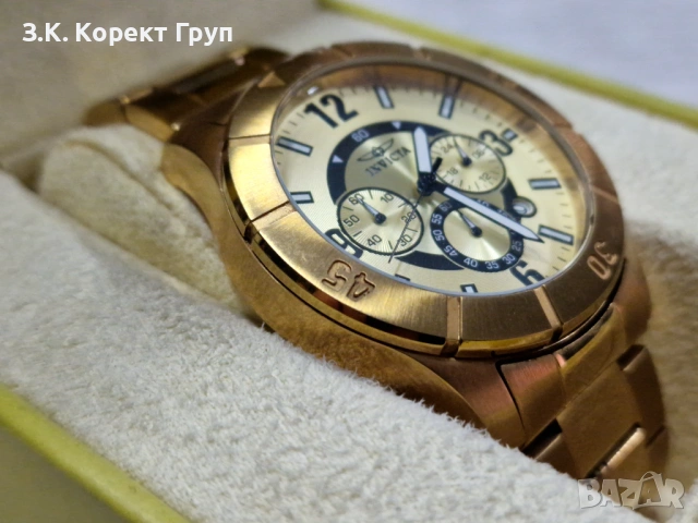 Часовник Invicta Specialty Chronograph Gold Model 1423, снимка 3 - Мъжки - 54324254