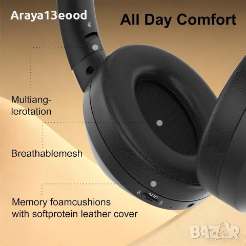 Безжични Bluetooth слушалки с активно шумопотискане, ANC и 100 часа работа, снимка 4 - Bluetooth слушалки - 55688305