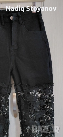 Дамски джинси/панталони с дантела , снимка 2 - Панталони - 54150021