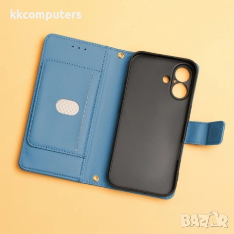 Калъф тефтер Smart Triangle, За Samsung Galaxy S26, Син и Протектор, снимка 4 - Калъфи, кейсове - 54891130