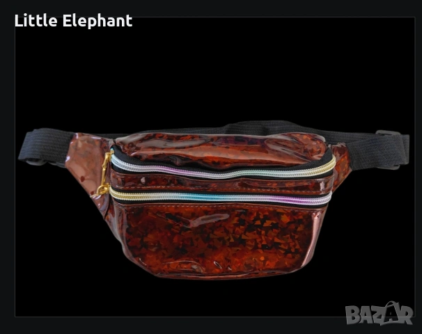 ​✨ Лачена холограмна чанта за кръст в цвят „Кехлибар“ ✨/нова