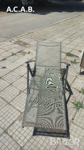 Регулируем стол-шезлонг vidaXL, алуминий и textilene, сив, 8.85 Kg, снимка 4 - Градински мебели, декорация  - 55066458