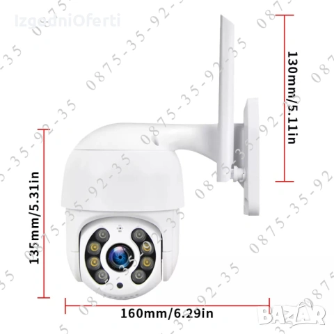 8MP Ultra HD Камера с ICSEE APP. WiFi и LAN свързваWiFi и LAN свързване. Куполна PTZ IP Wi-Fi CAMERA, снимка 10 - IP камери - 50339695