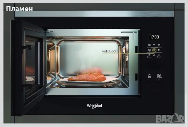 Whirlpool WMF250G микровълнова за вграждане фурна , цифров дисплей 25L 900W Грил Черно стъкло Нова, снимка 9 - Микровълнови - 55578169