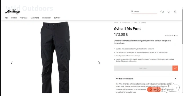 LUNDHAGS Avhu II pants - мъжки панталон, размер 50 (L), снимка 2 - Спортни дрехи, екипи - 54609762