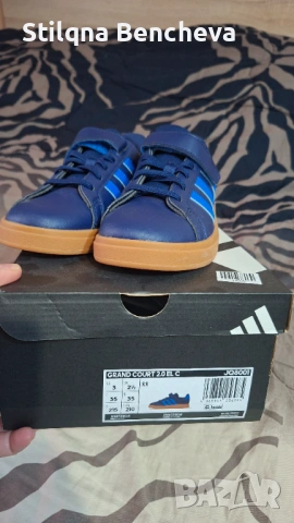Нови детски кожени маратонки за момче Adidas 35 номер, снимка 6 - Детски маратонки - 54327225