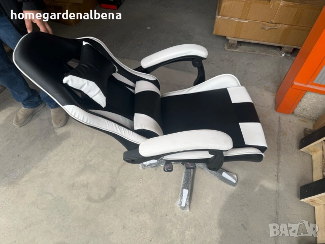 Ергономичен офис и геймърски стол – бял | Регулируем | Комфорт за гръб и врат, снимка 8 - Столове - 54205151