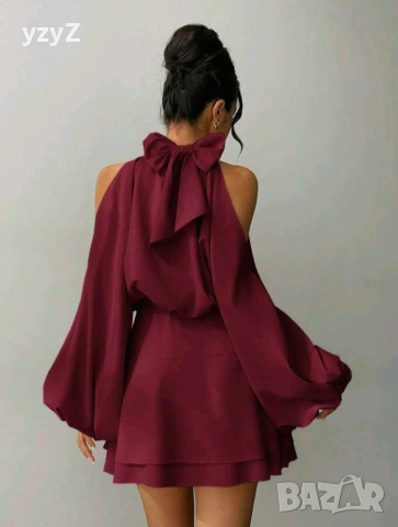 Червена къса рокля, снимка 2 - Рокли - 54255302