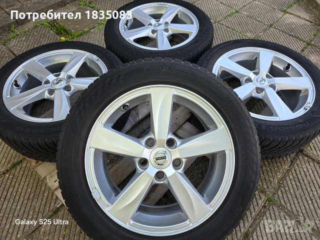 Лети джанти 16ки 5х108 Volvo + зимни гуми 205/55/16 Nokian