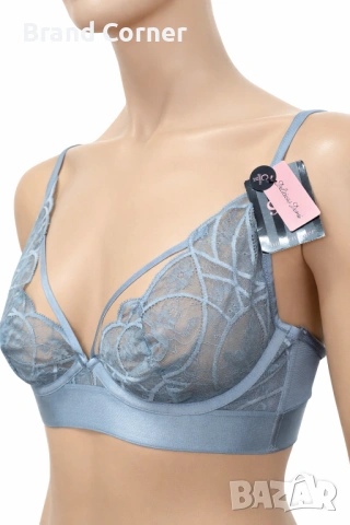 Комплект дамско бельо Hunkemöller – сутиен 75C и бикини XL, светлосиня дантела, снимка 6 - Бельо - 54518692