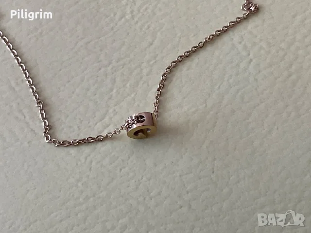 Колие с висулка във формата “G”, позлатяване 14К, (IPG14K)., снимка 4 - Колиета, медальони, синджири - 55665027