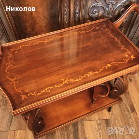 Коктейлна количка с лебеди, снимка 7 - Антикварни и старинни предмети - 55503006