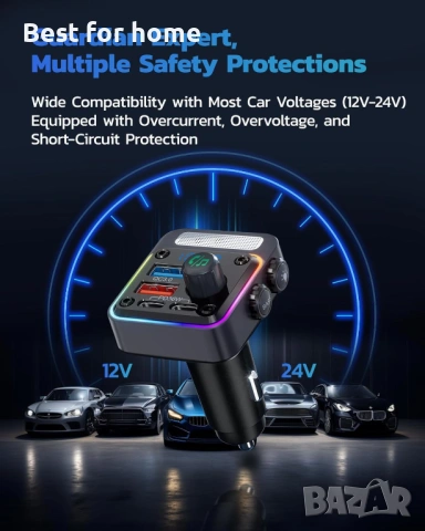 NULAXY Bluetooth 5.3 54W адаптер за кола с 4 порта за зареждане [PD 36W и QC3.0 18W], снимка 8 - Друга електроника - 54541951