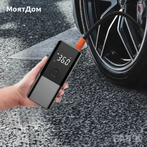 Преносим безжичен въздушен компресор 150 PSI с цифров дисплей и автоматично спиране – За автомобил,