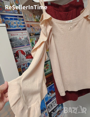 Лот от пола Bershka и блуза с голи рамене , снимка 2 - Поли - 54496211