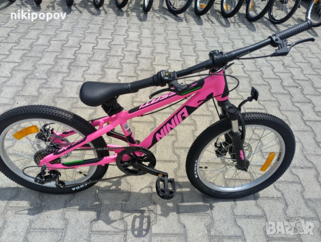 BG Алуминиев велосипед 20" NINJA розов, снимка 3 - Велосипеди - 54334694
