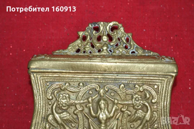 Отлична бронзова барутница, паласка, фишеклък, кутия., снимка 2 - Антикварни и старинни предмети - 55422130